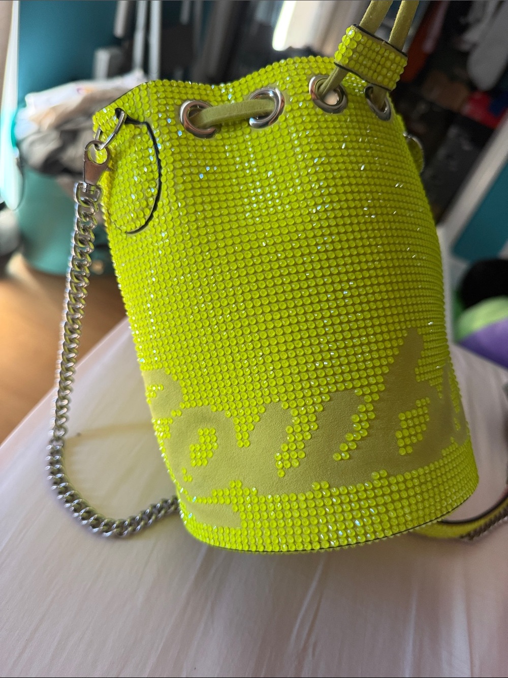 Christian Louboutin Marie Jane Bucket Bag BRIGHT YELLOW